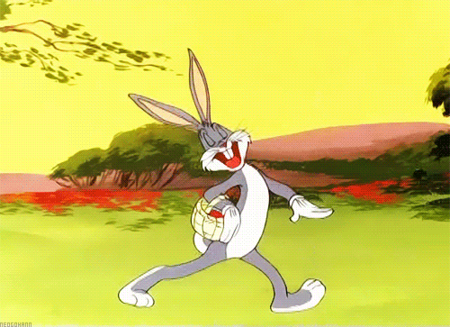Easter jokes, Bugs Bunny dancing through field